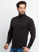 Mens Solid High Neck Sweater